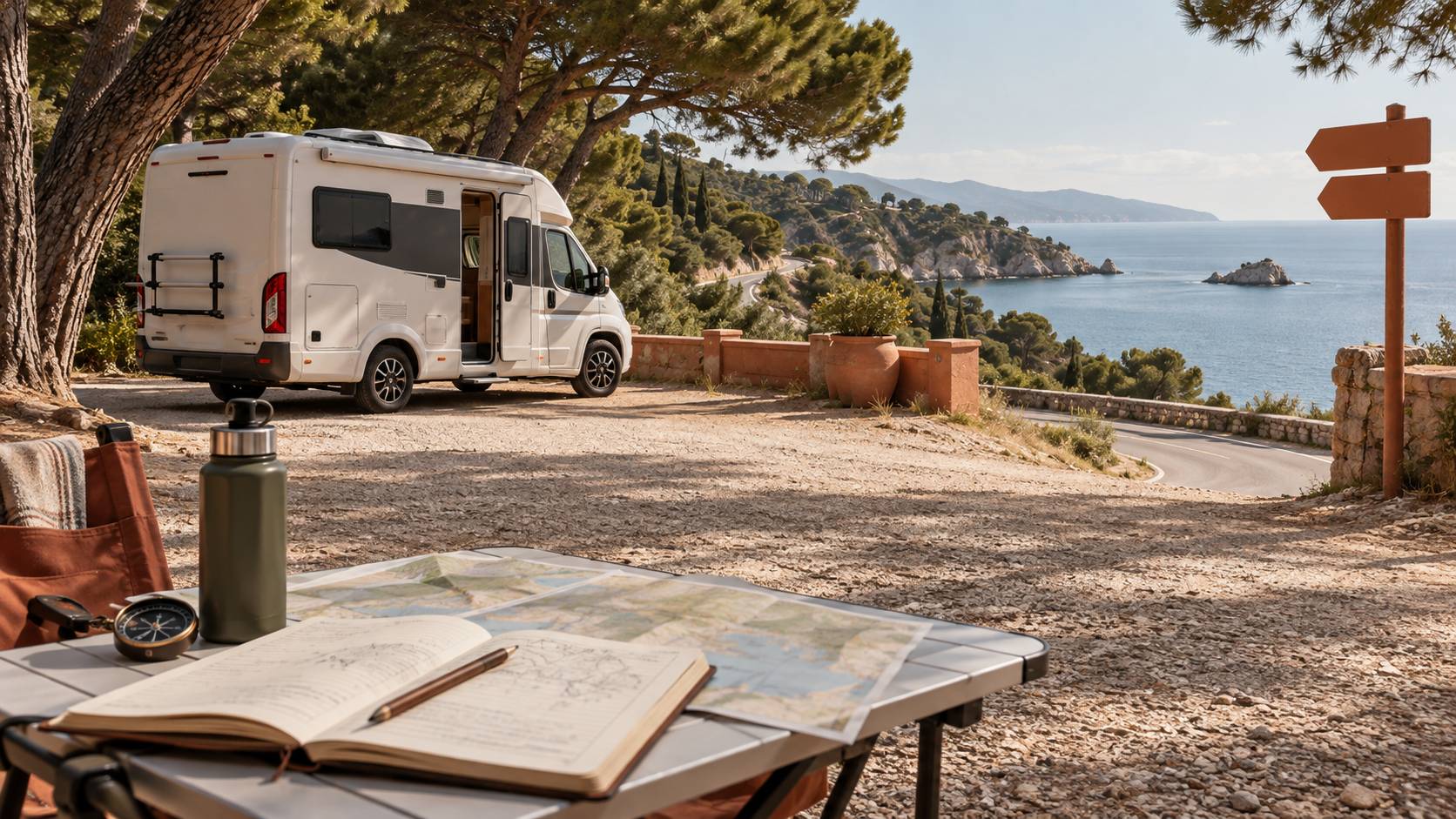 Illustration éditoriale du sujet : Costa degli Etruschi in camper: tre giorni senza autostrada