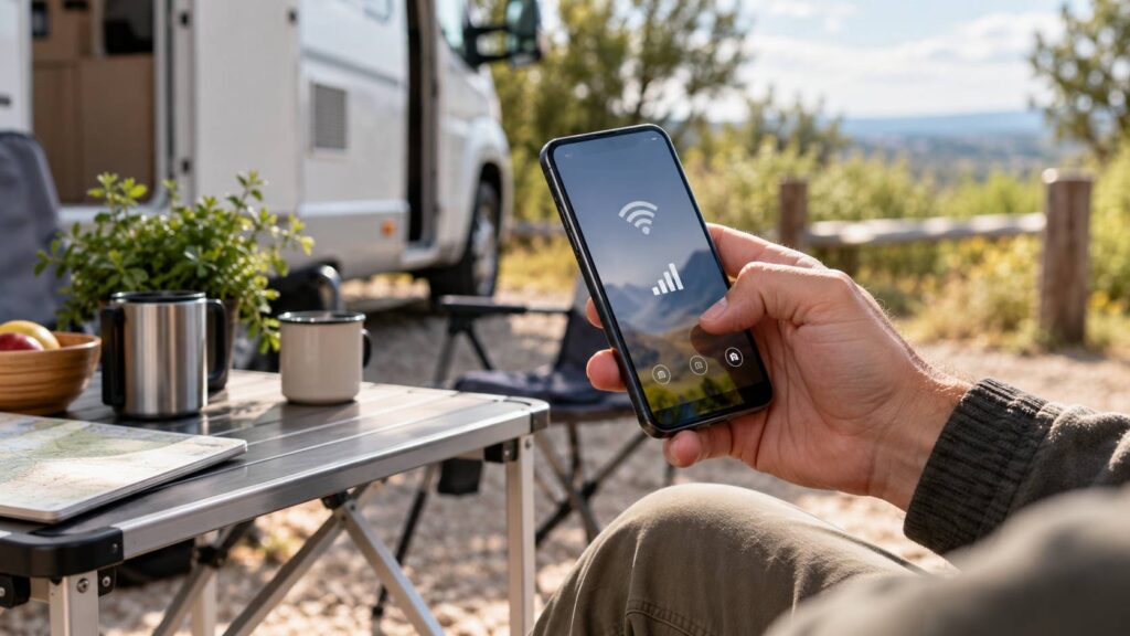 Illustration de détail sur le sujet : Wi-Fi e copertura mobile in area sosta: cosa aspettarsi